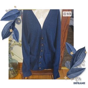 Old Navy Navy Blue Button-Up V-Neck Cardigan Size Xl